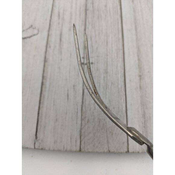 Vintage EKCO Halo Solid Meat Utility Fork Wood Handle 12 3/4" - Picture 9 of 9